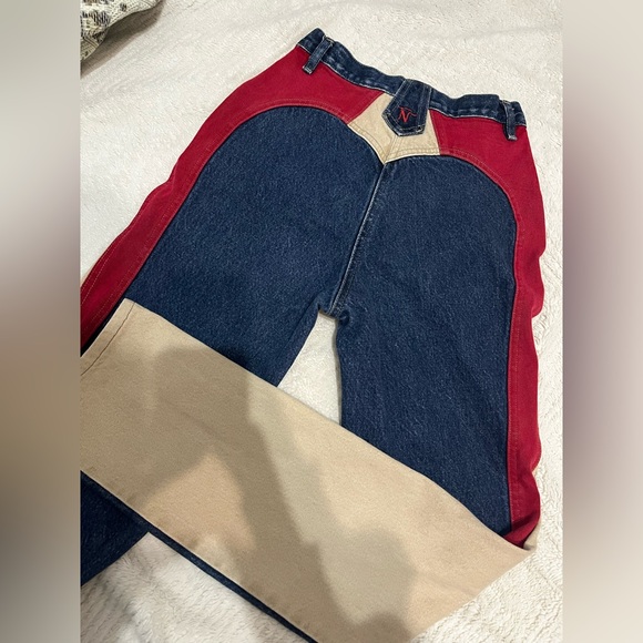 Denim - Insane unique vintage thoroughbred colour block western jean